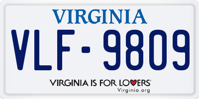 VA license plate VLF9809