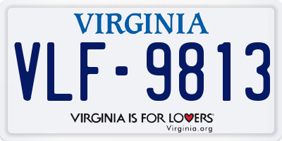 VA license plate VLF9813