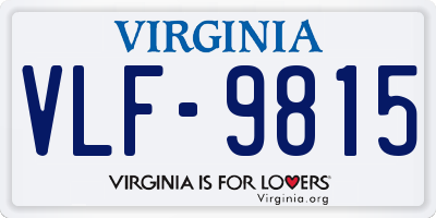 VA license plate VLF9815