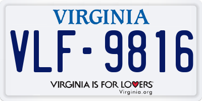 VA license plate VLF9816