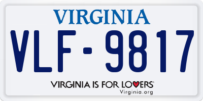 VA license plate VLF9817
