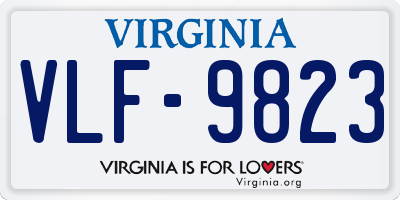VA license plate VLF9823
