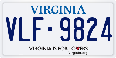 VA license plate VLF9824