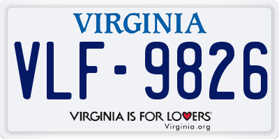 VA license plate VLF9826