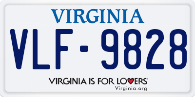 VA license plate VLF9828