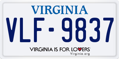 VA license plate VLF9837