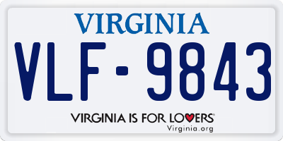 VA license plate VLF9843
