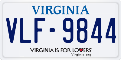 VA license plate VLF9844