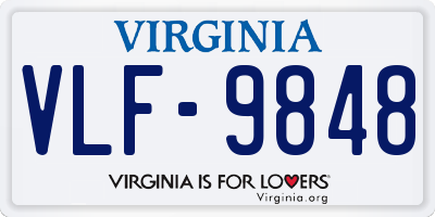 VA license plate VLF9848