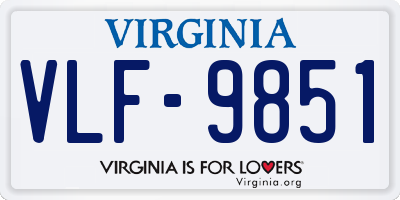 VA license plate VLF9851
