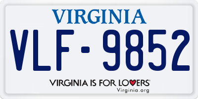 VA license plate VLF9852