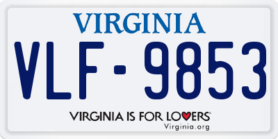 VA license plate VLF9853