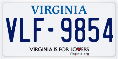 VA license plate VLF9854