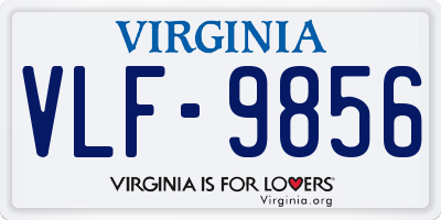VA license plate VLF9856