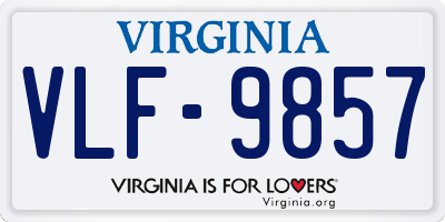VA license plate VLF9857