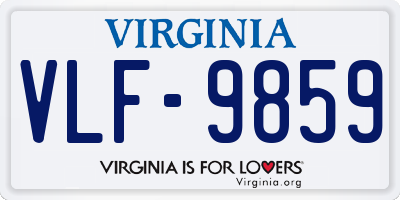 VA license plate VLF9859