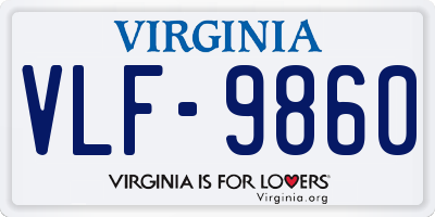 VA license plate VLF9860
