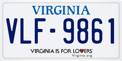 VA license plate VLF9861