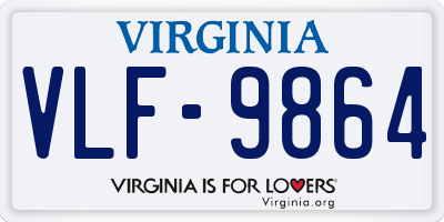 VA license plate VLF9864