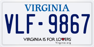 VA license plate VLF9867