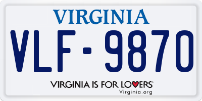 VA license plate VLF9870