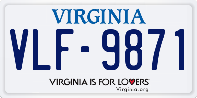 VA license plate VLF9871