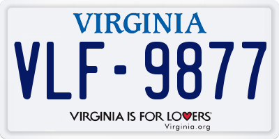 VA license plate VLF9877