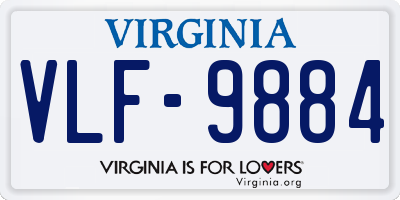 VA license plate VLF9884