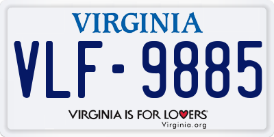 VA license plate VLF9885