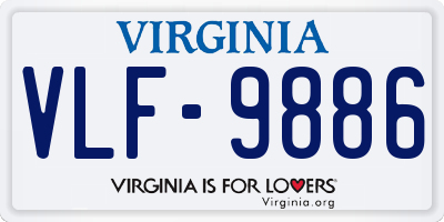 VA license plate VLF9886