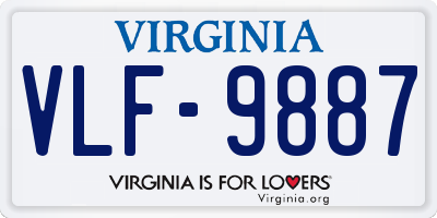 VA license plate VLF9887