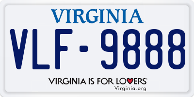 VA license plate VLF9888