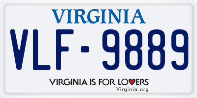 VA license plate VLF9889