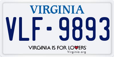 VA license plate VLF9893