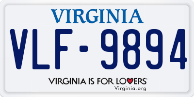 VA license plate VLF9894