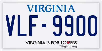VA license plate VLF9900