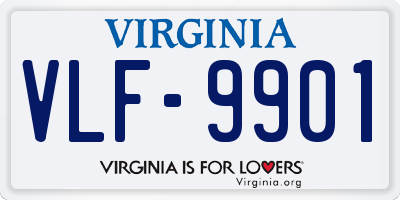 VA license plate VLF9901