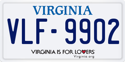 VA license plate VLF9902