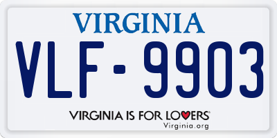 VA license plate VLF9903