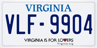 VA license plate VLF9904
