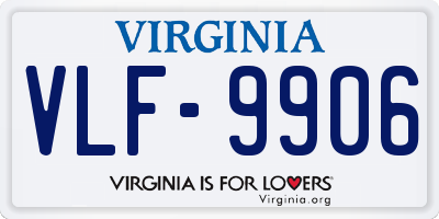 VA license plate VLF9906