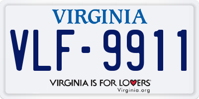 VA license plate VLF9911