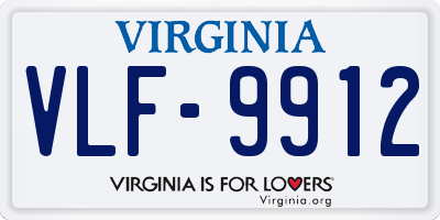 VA license plate VLF9912