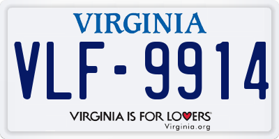 VA license plate VLF9914