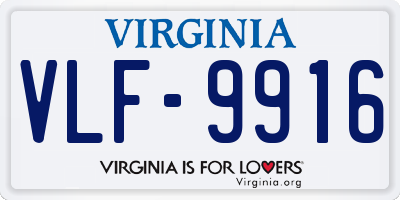 VA license plate VLF9916