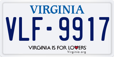 VA license plate VLF9917