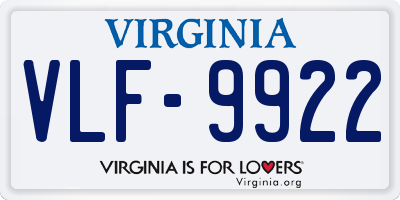 VA license plate VLF9922