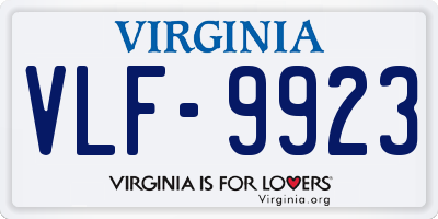 VA license plate VLF9923