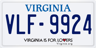 VA license plate VLF9924
