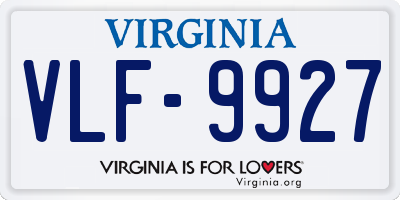 VA license plate VLF9927